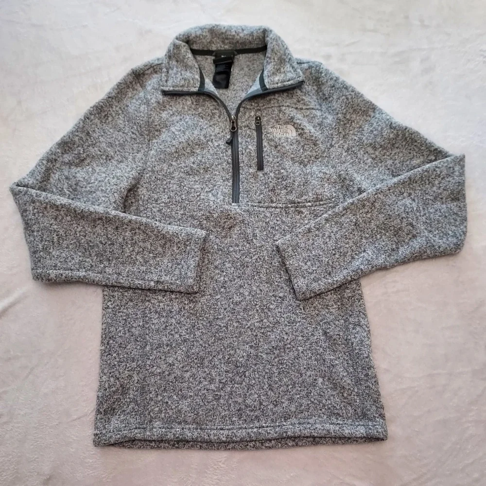 The North Face Mens Gordon Lyons 1/4 Zip Fleece Pullover Grey XS